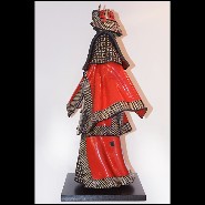 Sculpture Samourai Raku rouge et argent PC-Samurai Raku Red & Silver