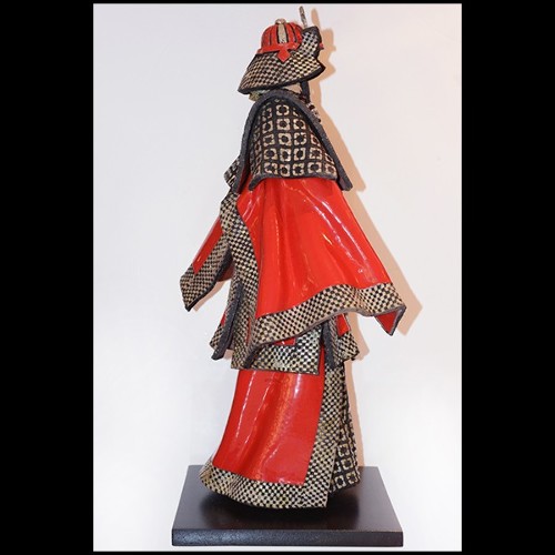 Sculpture Samourai Raku rouge et argent PC-Samurai Raku Red & Silver