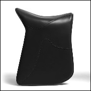 Stool saddle shape in black leather 107-Cavallero Black