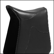 Stool saddle shape in black leather 107-Cavallero Black