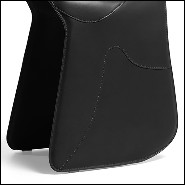 Stool saddle shape in black leather 107-Cavallero Black
