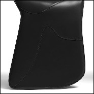 Stool saddle shape in black leather 107-Cavallero Black