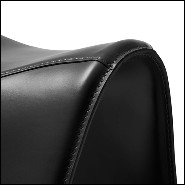 Stool saddle shape in black leather 107-Cavallero Black