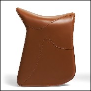 Tabouret style selle en cuir pleine fleur marrons 107-Cavallero Brown