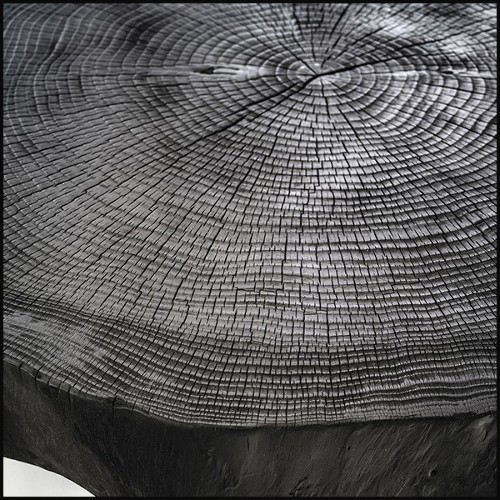 Table basse fabriqué main en cèdre massif finition brûlé 154-Burnt Cedar