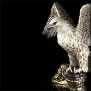 Sculpture Faucon en porcelaine et finition or 24k 196-Falcon Flying