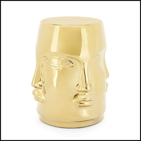 Stool multifaces in ceramic and gilded finish 162-Multifaces Gilded