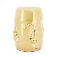 Stool multifaces in ceramic and gilded finish 162-Multifaces Gilded