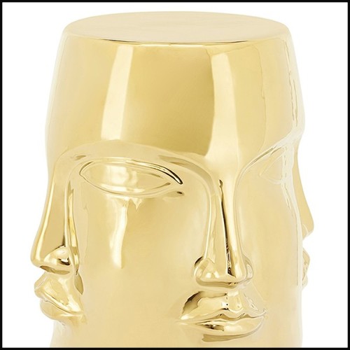 Stool multifaces in ceramic and gilded finish 162-Multifaces Gilded
