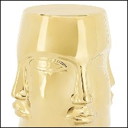 Stool multifaces in ceramic and gilded finish 162-Multifaces Gilded