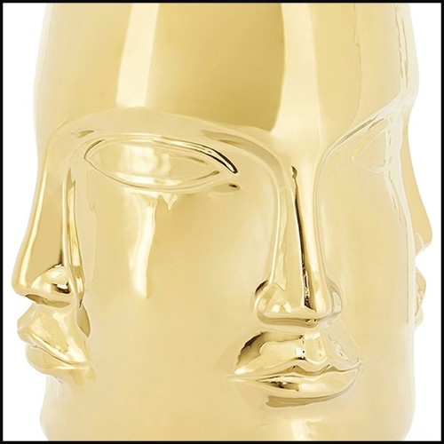 Stool multifaces in ceramic and gilded finish 162-Multifaces Gilded