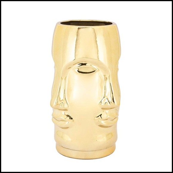 Vase multifaces réalisé en céramique dans une finition dorée 162-Multifaces Gilded