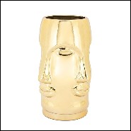 Vase multifaces réalisé en céramique dans une finition dorée 162-Multifaces Gilded