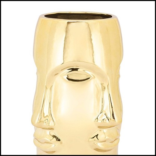Vase multifaces réalisé en céramique dans une finition dorée 162-Multifaces Gilded
