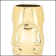 Vase multifaces réalisé en céramique dans une finition dorée 162-Multifaces Gilded