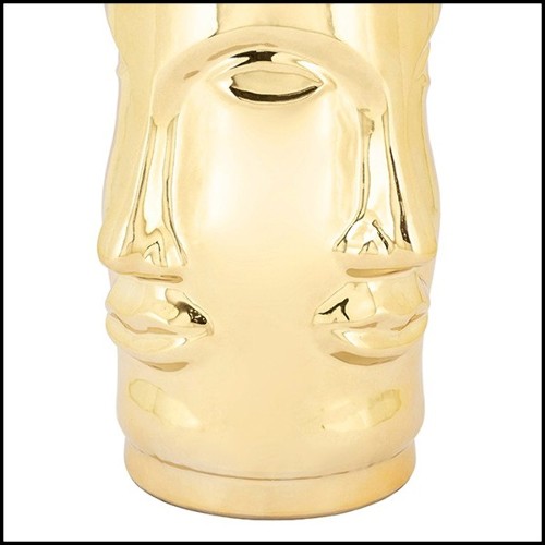 Vase multifaces réalisé en céramique dans une finition dorée 162-Multifaces Gilded