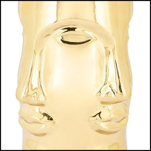 Vase multifaces réalisé en céramique dans une finition dorée 162-Multifaces Gilded