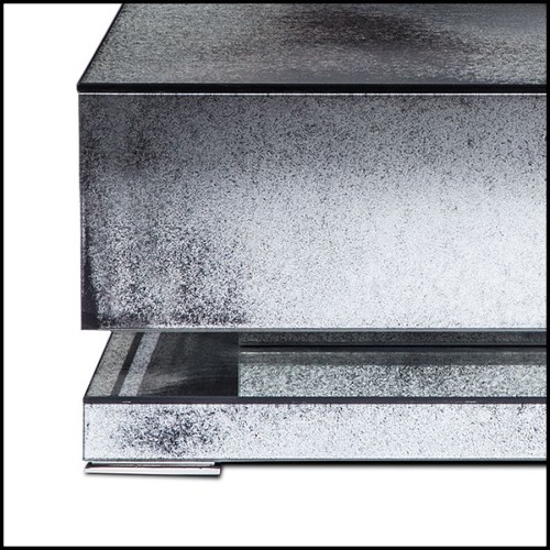 Coffee table in mirrored glass antique finish 182-Oldies Glass