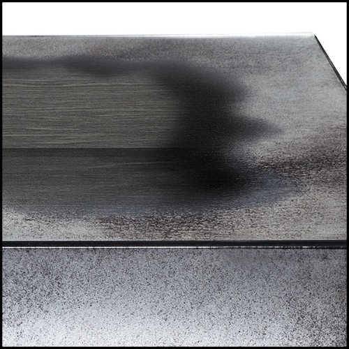 Coffee table in mirrored glass antique finish 182-Oldies Glass