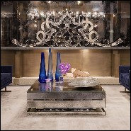 Coffee table in mirrored glass antique finish 182-Oldies Glass