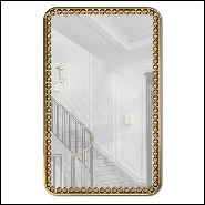 Mirror in rectangular shape with polished brass frame 164-Spheres Rectangular