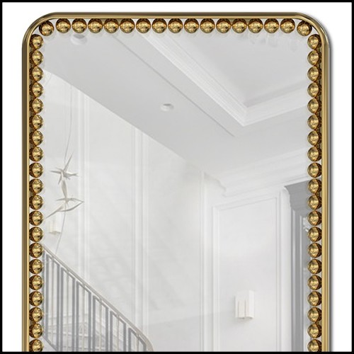 Miroir rectangulaire avec cadre poli en laiton 164-Spheres Rectangular