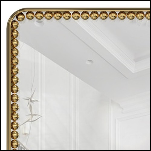Miroir rectangulaire avec cadre poli en laiton 164-Spheres Rectangular