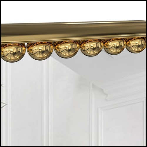 Mirror in rectangular shape with polished brass frame 164-Spheres Rectangular