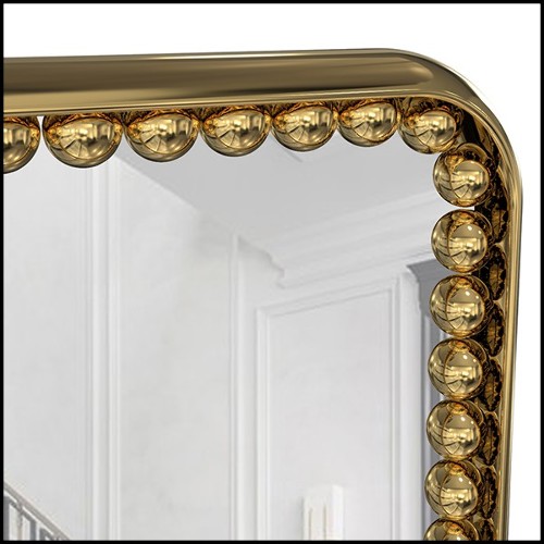 Miroir rectangulaire avec cadre poli en laiton 164-Spheres Rectangular