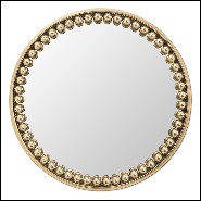 Miroir de forme ronde avec cadre en laiton poli Spheres Round