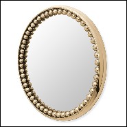 Miroir de forme ronde avec cadre en laiton poli Spheres Round