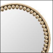 Miroir de forme ronde avec cadre en laiton poli Spheres Round