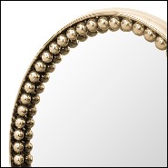 Miroir de forme ronde avec cadre en laiton poli Spheres Round