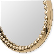 Miroir de forme ronde avec cadre en laiton poli Spheres Round