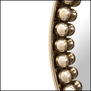 Miroir de forme ronde avec cadre en laiton poli Spheres Round
