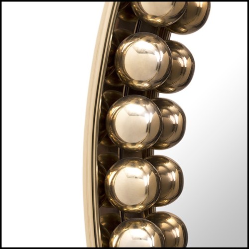 Miroir de forme ronde avec cadre en laiton poli Spheres Round