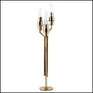 Floor lamp in gold-plated polished brass and crystal glass 164-Vitta