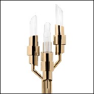 Floor lamp in gold-plated polished brass and crystal glass 164-Vitta