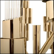 Floor lamp in gold-plated polished brass and crystal glass 164-Vitta