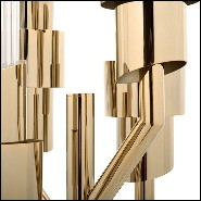 Floor lamp in gold-plated polished brass and crystal glass 164-Vitta