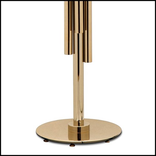 Floor lamp in gold-plated polished brass and crystal glass 164-Vitta