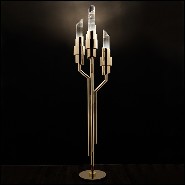 Floor lamp in gold-plated polished brass and crystal glass 164-Vitta