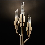 Floor lamp in gold-plated polished brass and crystal glass 164-Vitta