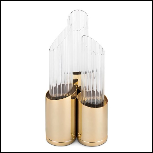 Table Lamp in gold-plated polished brass and with crystal glass 164-Vitta