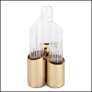 Table Lamp in gold-plated polished brass and with crystal glass 164-Vitta