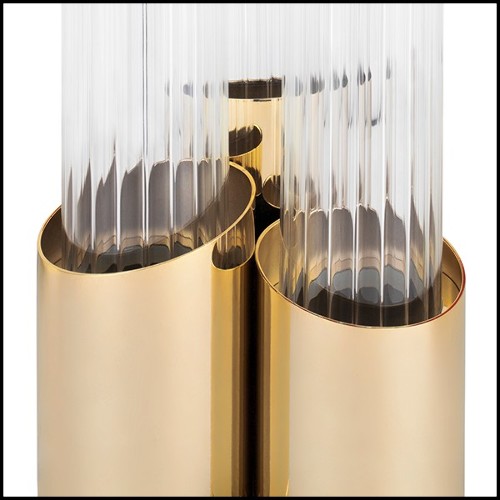 Table Lamp in gold-plated polished brass and with crystal glass 164-Vitta