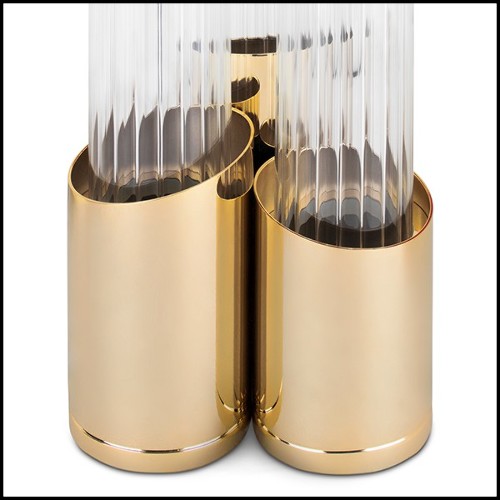 Table Lamp in gold-plated polished brass and with crystal glass 164-Vitta