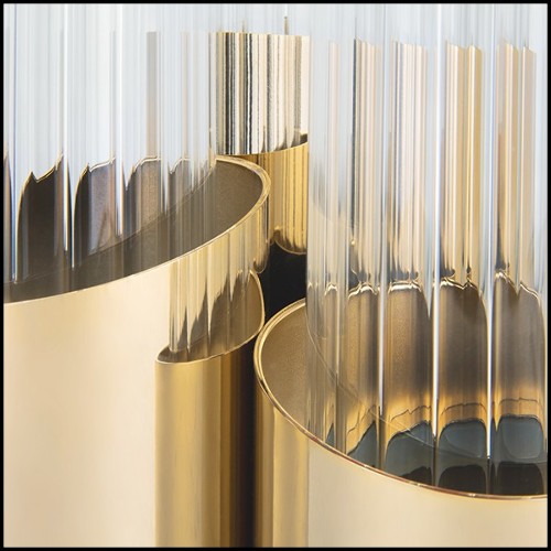 Table Lamp in gold-plated polished brass and with crystal glass 164-Vitta