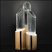 Lampe de table en laiton poli plaqué or et avec verre cristal 164-Vitta