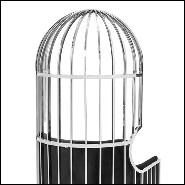 Fauteuil cage en métal finition chromée et velours noir 162-Cage